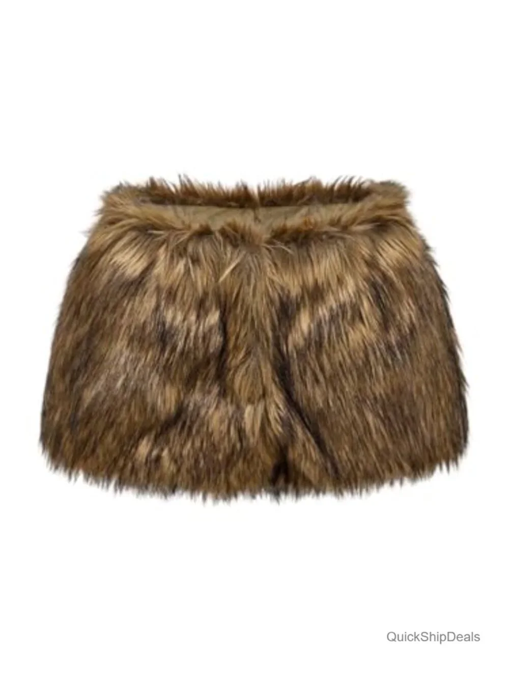 Faux Fur Skorts Low Rise Mini Shorts with Zipper Y2K Summer Concert Outfit